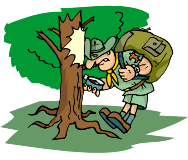 Иллюстрация грибник в лесу