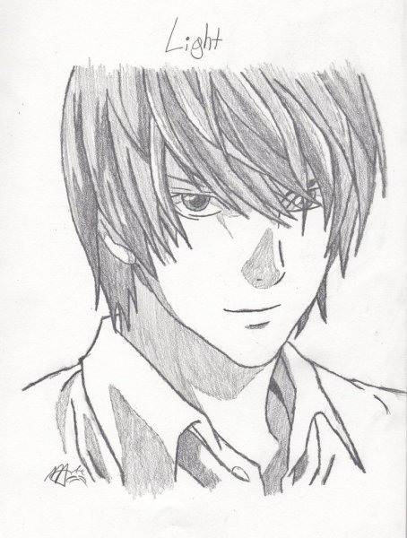 Ягами Лайт рисунок легкий