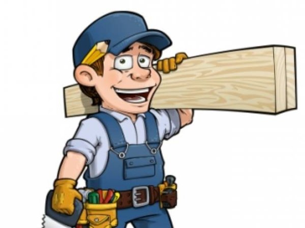 Столяр на белом фоне