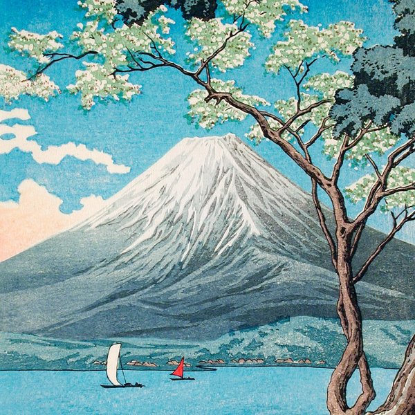 Гора Фудзияма японская живопись