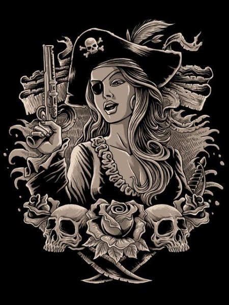 Эскиз тату Чикано пират