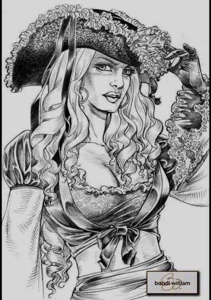 Рисунки карандашом пиратки