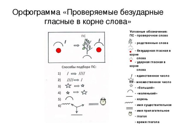 Схема безударных гласных в корне