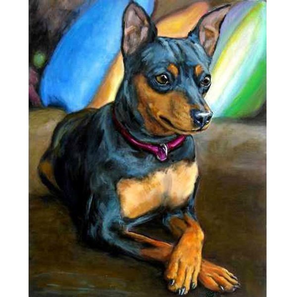 Цвергпинчер алмазная мозаика