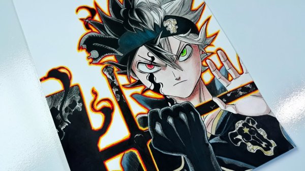 Аниме чёрный Клевер Аста