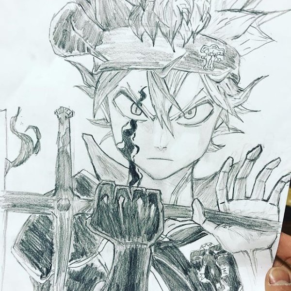 Аста черный Клевер карандашом