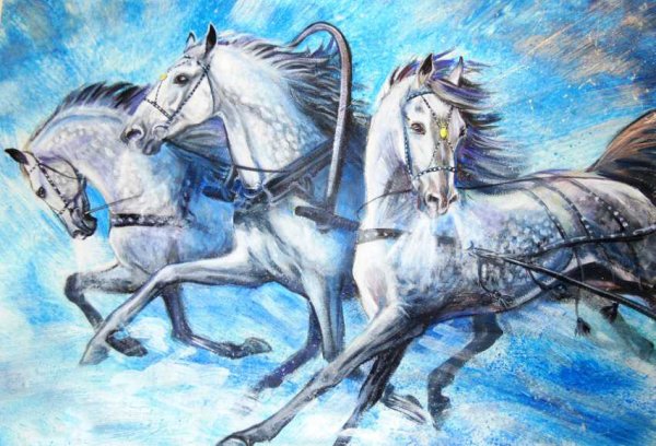 Тройка лошадей для детей