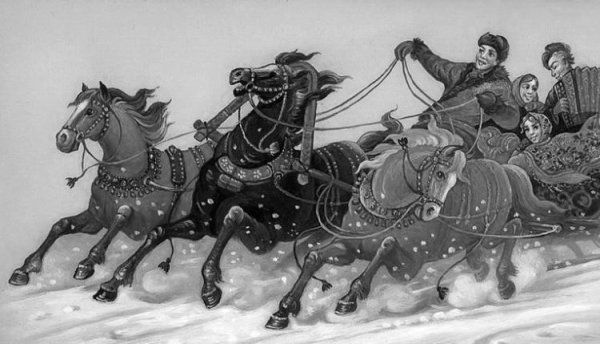 Тройка лошадей 19 век