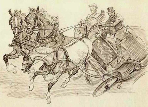 Тройка коней рисунок