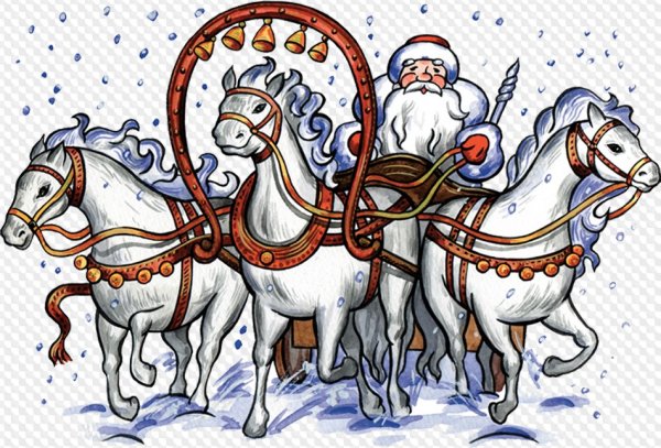 Новогодняя тройка лошадей