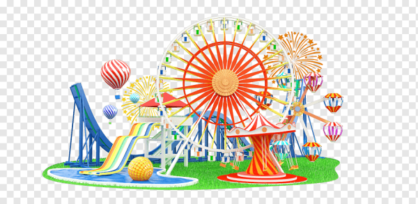 Парк аттракционов стилизованный