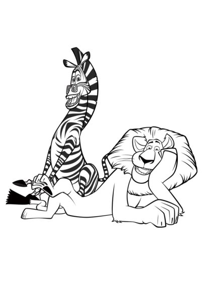 Лев Алекс и Зебра Марти