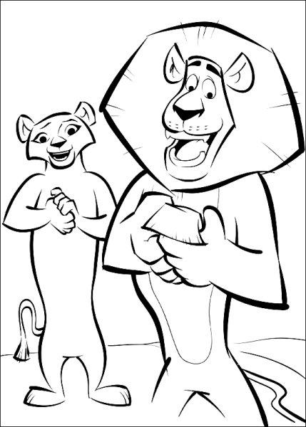 Картинки раскраски Мадагаскар