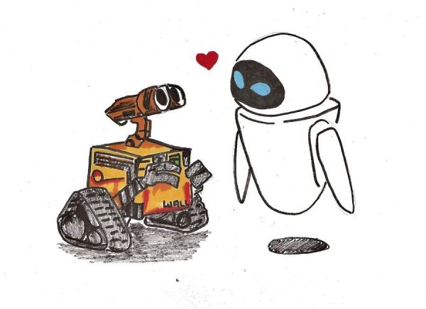 Валли и ева рисунок