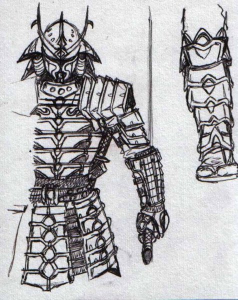 Тату броня самурая