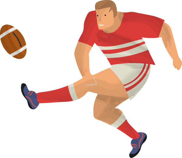 Регбист с мячом