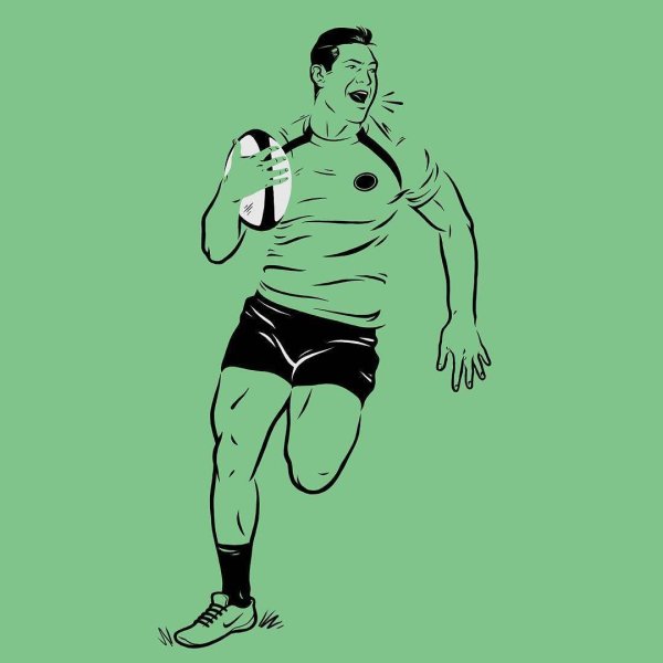 Регбист рисунок