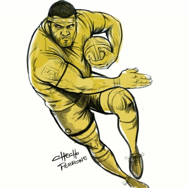 Нарисованный регбист