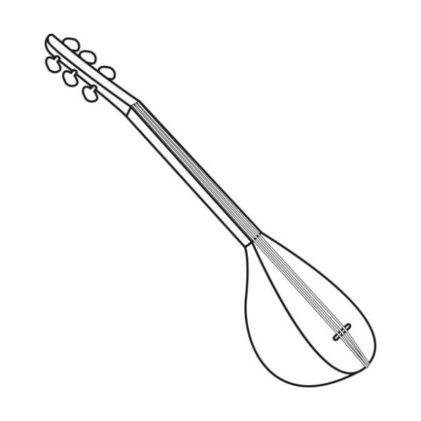 Пандури музыкальный инструмент раскраска