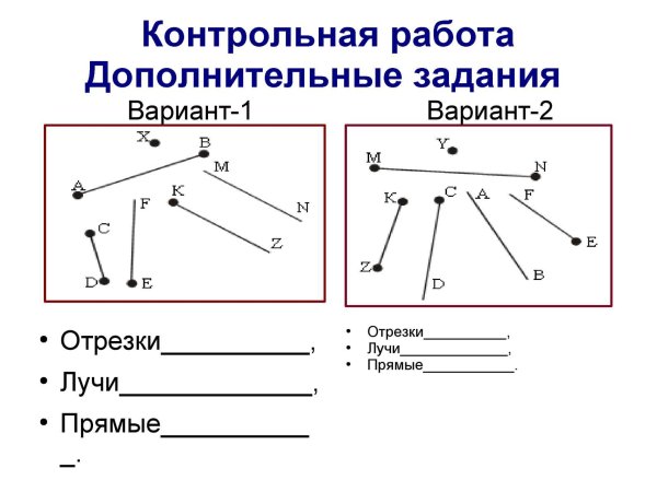 Задания по математике 1 класс ломаная отрезок