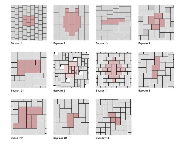 Схема укладки тротуарной плитки 200х100