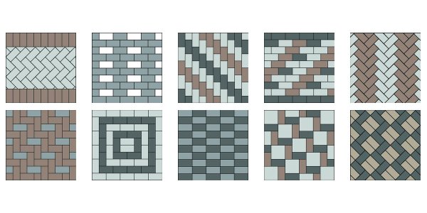 Схема укладки тротуарной плитки брусчатка