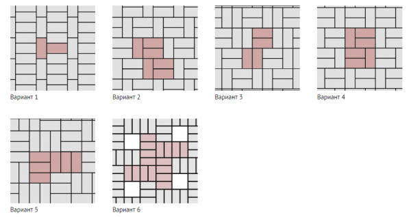 Схема укладки брусчатки 200х100