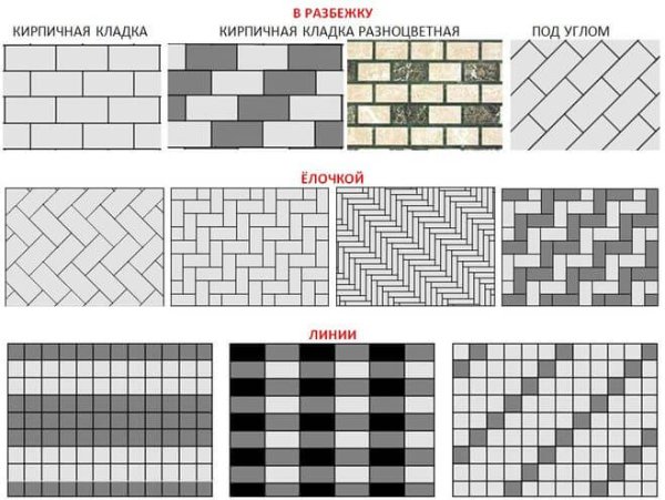 Схема укладки плитки кабанчик