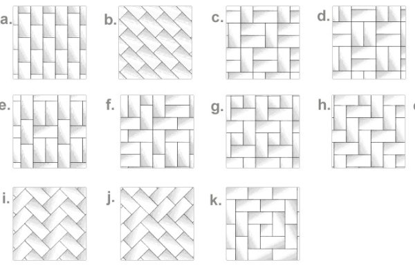 Схема укладки брусчатки 200х100