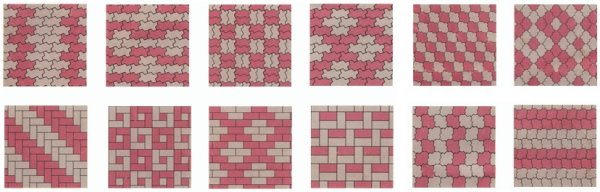 Схема раскладки брусчатки волна