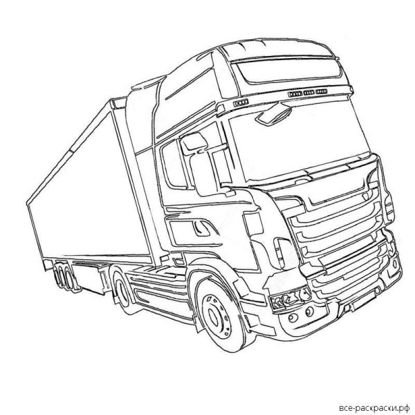 Раскраска Грузовики Вольво fh13