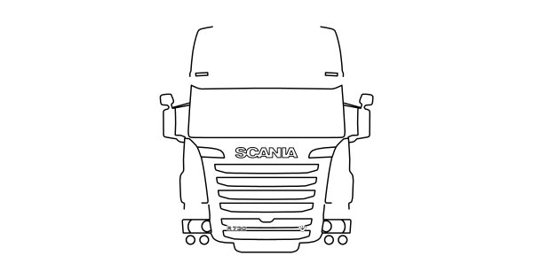 Скания белая спереди