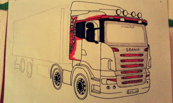Раскраска тягач Скания r420
