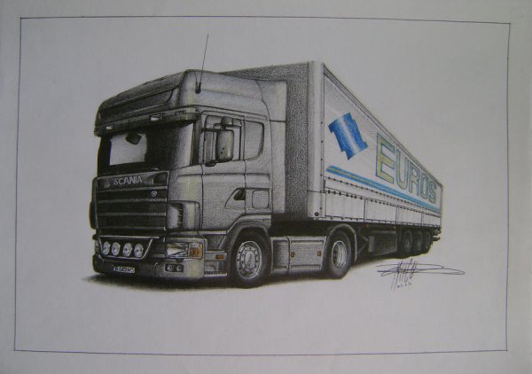 Скания карандашом