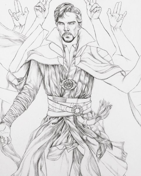 Раскраска Марвел доктор Стрэндж