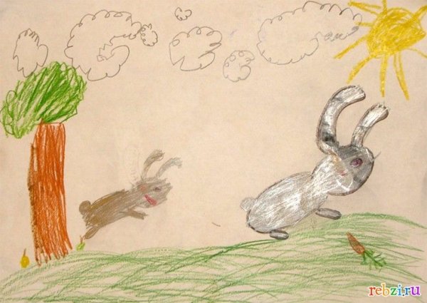 Иллюстрация к сказке снег и заяц