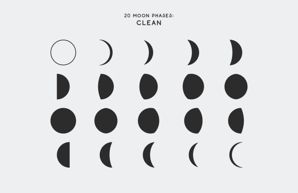 Фазы Луны силуэт