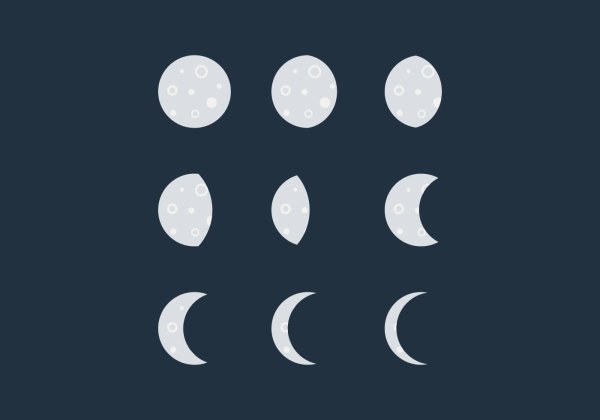 Фазы Луны силуэт