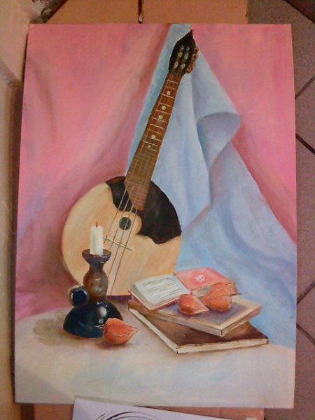 Натюрморт атрибуты искусства карандашом