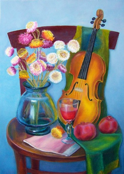 Натюрморт со скрипкой Графика