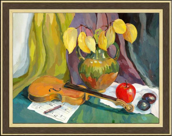 Натюрморт со скрипкой живопись