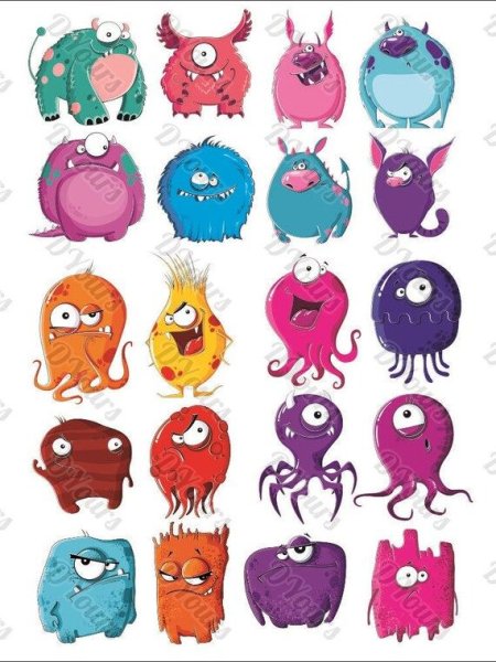Милые мультяшные монстры
