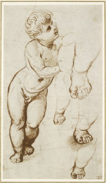 Рафаэль Санти набросок фигур