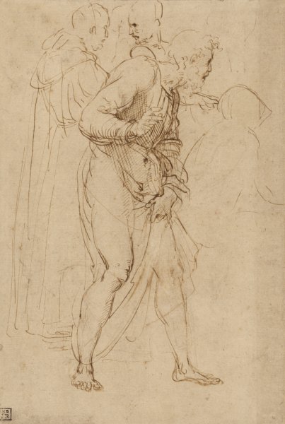 Рафаэль Наброски фигур сангина Италия 15 век