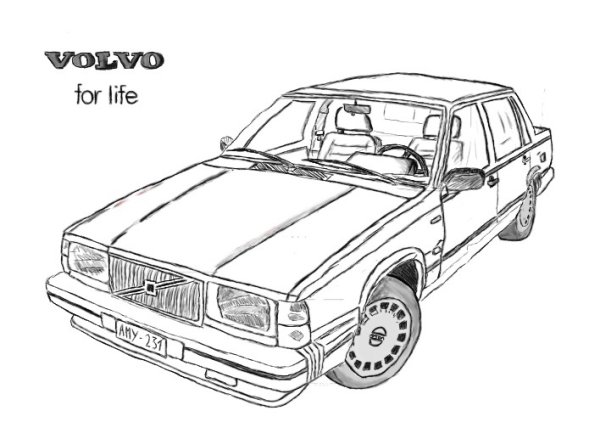 Раскраска Вольво 940 универсал