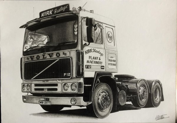 Грузовик Вольво рисунок