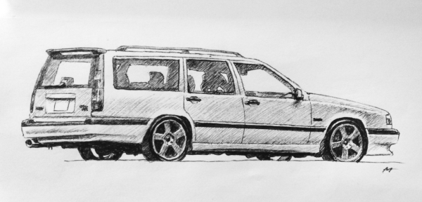 Volvo 850 универсал рисуноккарандашем