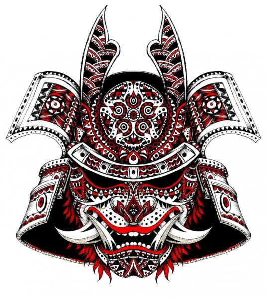 Японская маска демона Ханья вектор