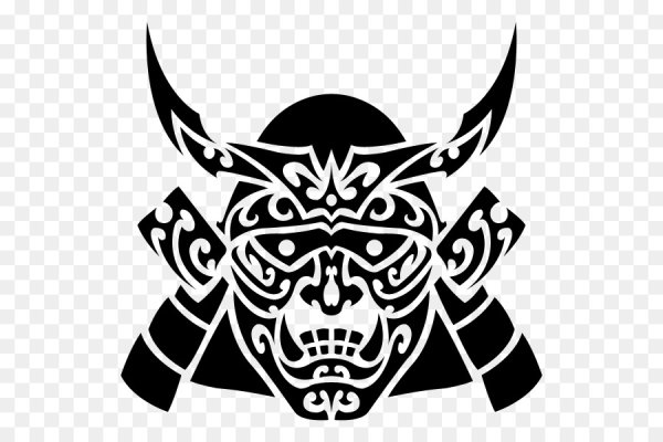 Маска самурая тату эскиз