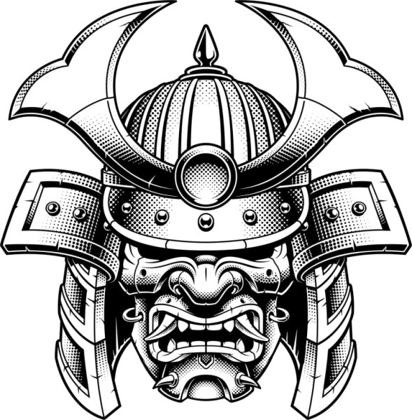 Маска самурая вектор
